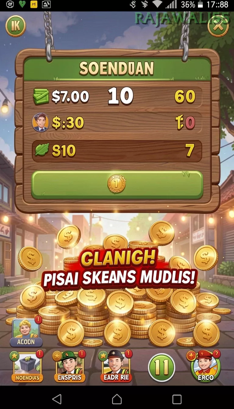 Cuplikan layar HOKIBONUS — menu navigasi